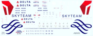 1/144 Scale Decal Delta 737-700 / 800 / 900 SKYTEAM