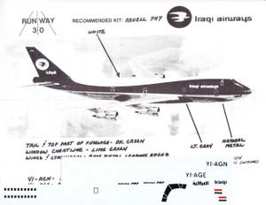 1/144 Scale Decal Iraqi Airways 747