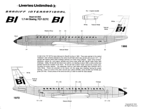 1/144 Scale Decal Braniff International 707-327C