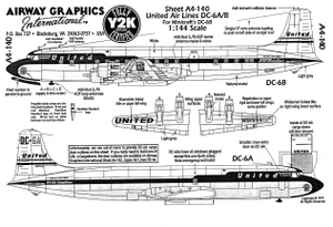 1/144 Scale Decal United DC6-A / B