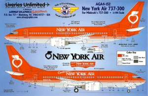 1/144 Scale Decal New York Air 737-300