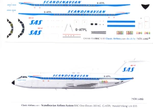1/144 Scale Decal SAS Scandinavian BAC-111