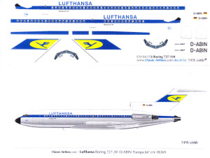 1/144 Scale Decal Lufthansa 727-100