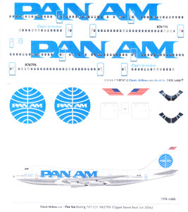 1/144 Scale Decal Pan Am 747-100 Delivery