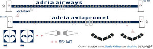 1/144 Scale Decal Adria Airways A-320 Retro