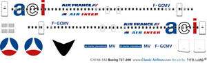 1/144 Scale Decal Air France / Air Inter 727-200