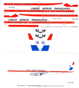 1/144 Scale Decal LAP Paraguay DC8-63