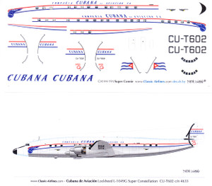 1/144 Scale Decal Cubana Super Constellation