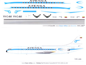 1/144 Scale Decal Avensa Caravelle