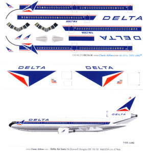 1/144 Scale Decal Delta DC-10
