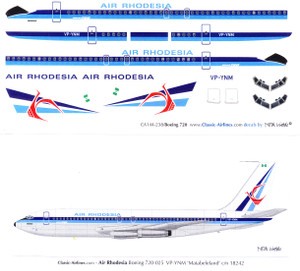 1/144 Scale Decal Air Rhodesia B-720