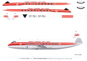 1/144 Scale Decal Trans-Canada Viscount 700