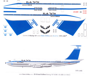1/144 Scale Decal El Al B-720 Delivery