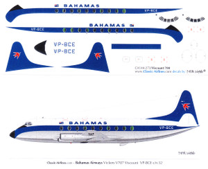 1/144 Scale Decal Bahamas Viscount 700