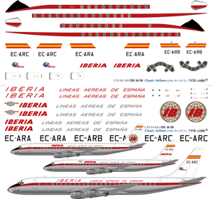 1/144 Scale Decal Iberia DC8-50