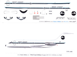 1/144 Scale Decal West Coast DC9-14