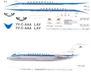 1/144 Scale Decal LAV - Aeropostal DC9-14