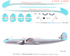 1/144 Scale Decal Skyways of London 749 Constellation