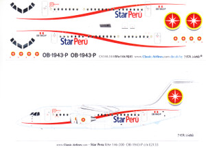 1/144 Scale Decal Star Peru BAe-146