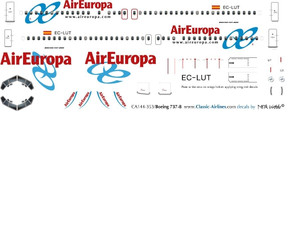 1/144 Scale Decal Air Europa 737-800