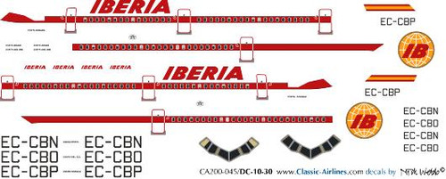1/200 Scale Decal Iberia DC10-30 Delivery