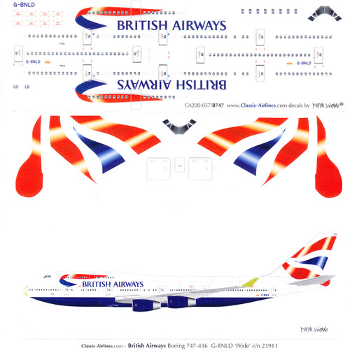 1/200 Scale Decal British Airways 747-400 Oneworld