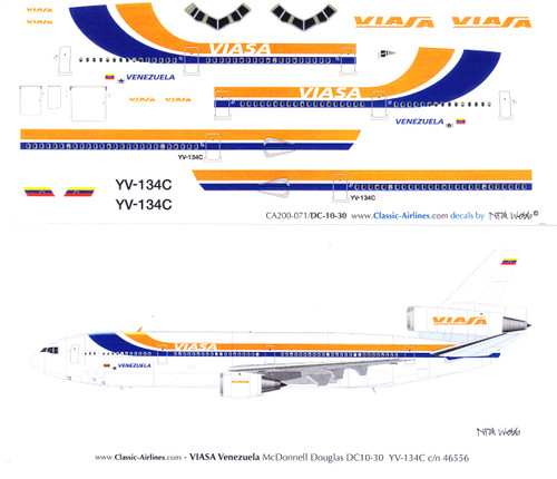 1/200 Scale Decal Viasa / Iberia DC10-30