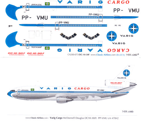 1/200 Scale Decal Varig Cargo DC10-30F