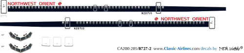 1/200 Scale Decal Northwest Orient 727-200