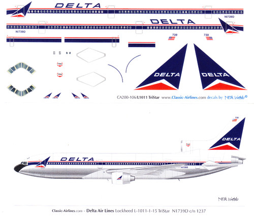 1/200 Scale Decal Delta L-1011