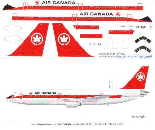 1/200 Scale Decal Air Canada L-1011 Delivery