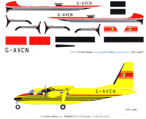 1/72 Scale Decal Glosair Islander