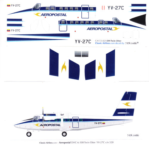 1/72 Scale Decal Aeropostal DHC-6 Twin Otter