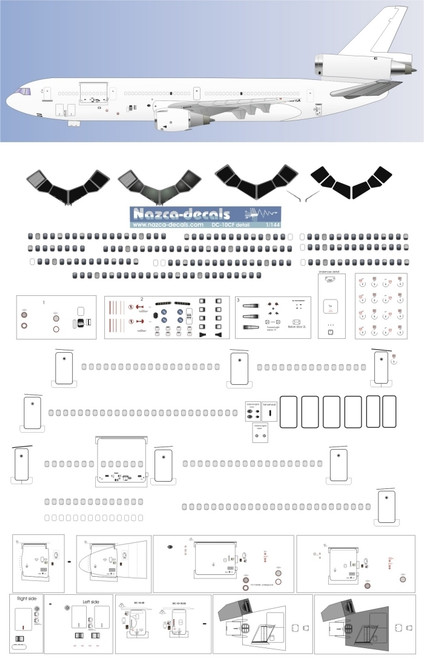 1/200 Scale Decal Detail Sheet DC-10