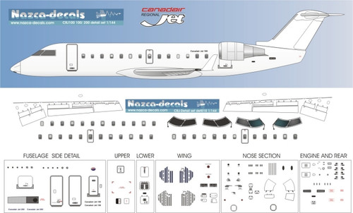 1/144 Scale Decal Detail Sheet CRJ-100 / 200