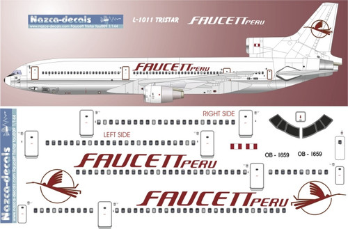 1/144 Scale Decal Faucett Peru L-1011