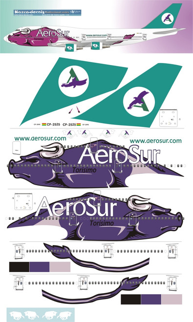 1/144 Scale Decal AeroSur 747-300 Torisimo