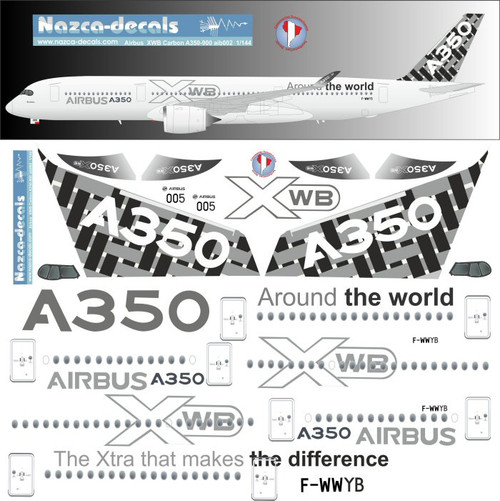 1/144 Scale Decal Airbus A-350 Factory Livery