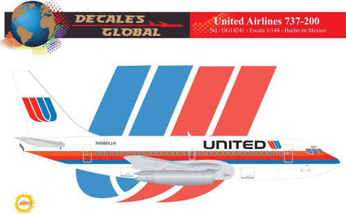 1/144 Scale Decal United 737-200