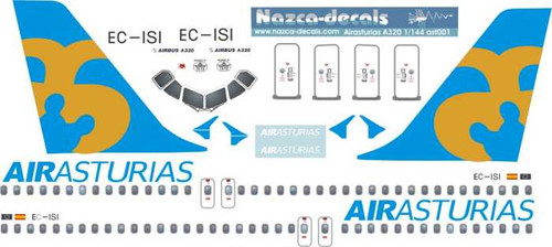 1/144 Scale Decal AirAsturias A-320