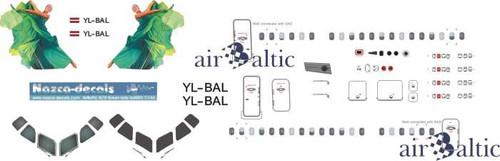 1/144 Scale Decal Air Baltic RJ-70 Green Lady