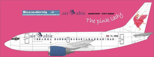 1/144 Scale Decal Air Baltic 737-500 Pink Lady