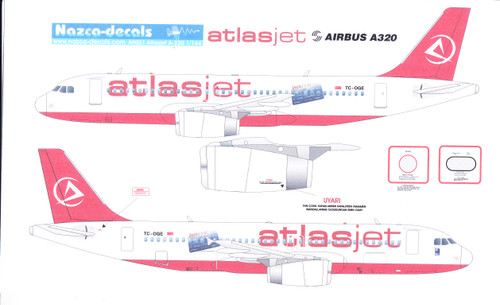 1/144 Scale Decal AtlasJet A-320