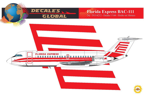 1/144 Scale Decal Florida Express BAC-111