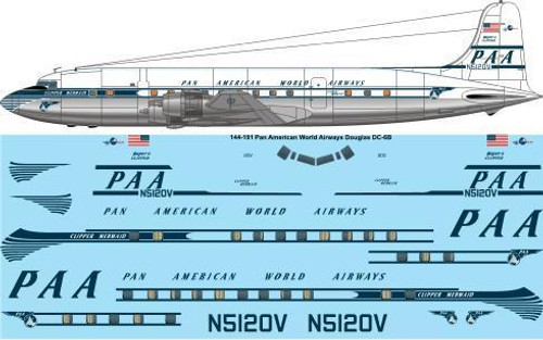 1/144 Scale Decal Pan American DC-6B