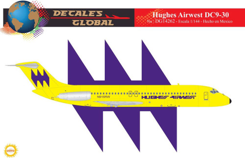 1/144 Scale Decal Hughes Airwest DC-9