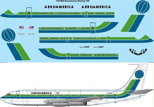 1/144 Scale Decal Aeroamerica Boeing 720