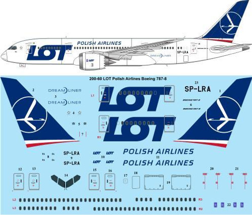 1/200 Scale Decal LOT Boeing 787-8
