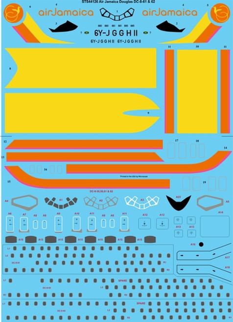 1/144 Scale Decal Air Jamaica Douglas DC-8-61 & 62