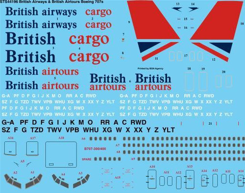 1/144 Scale Decal British Airways & British Airtours Boeing 707-300/400